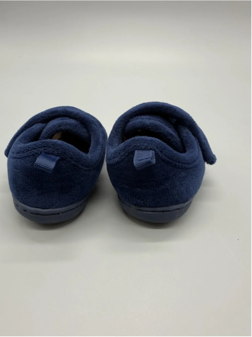Wonder Nation Dinosaur Fleece Slippers Navy Hook & Loop Unisex Baby Size 4
